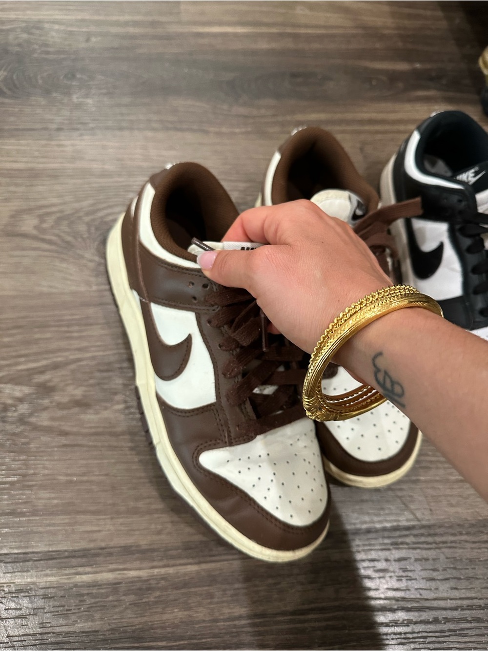 Nike Dunk Low Brown and White Leather Sneakers
